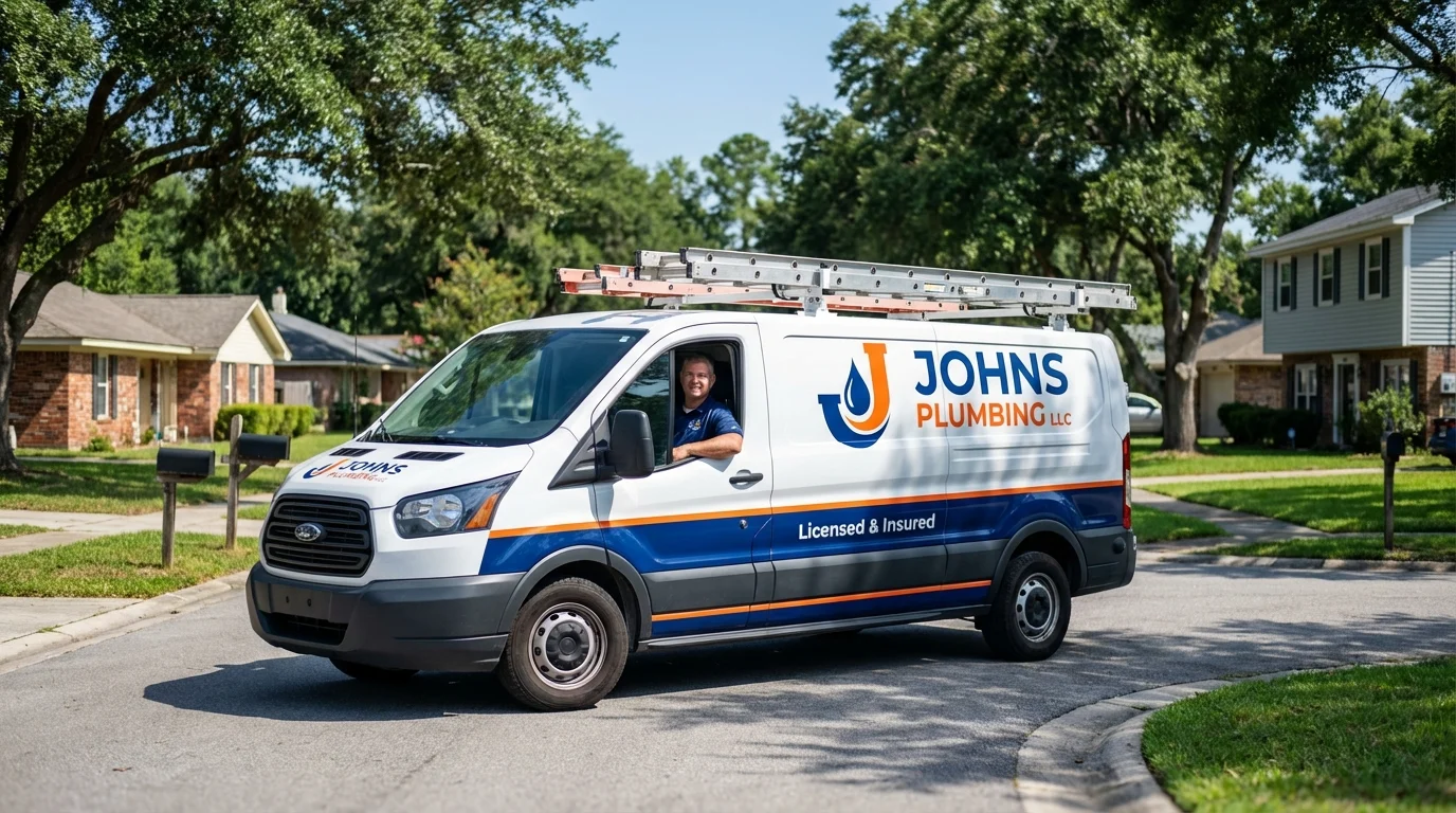 Johns Plumbing LLC service van in Auberry, CA