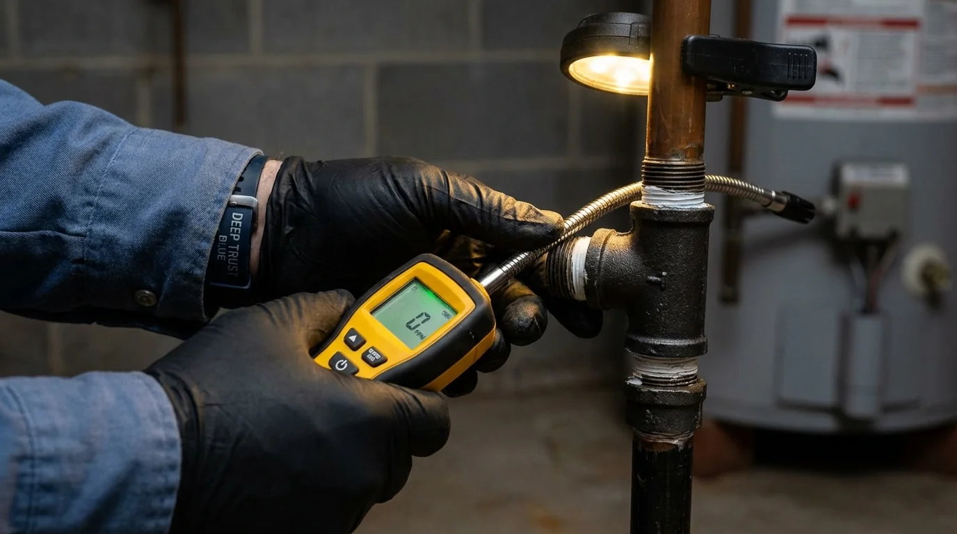 Gas leak detection with electronic sniffer by Johns Plumbing LLC in Auberry