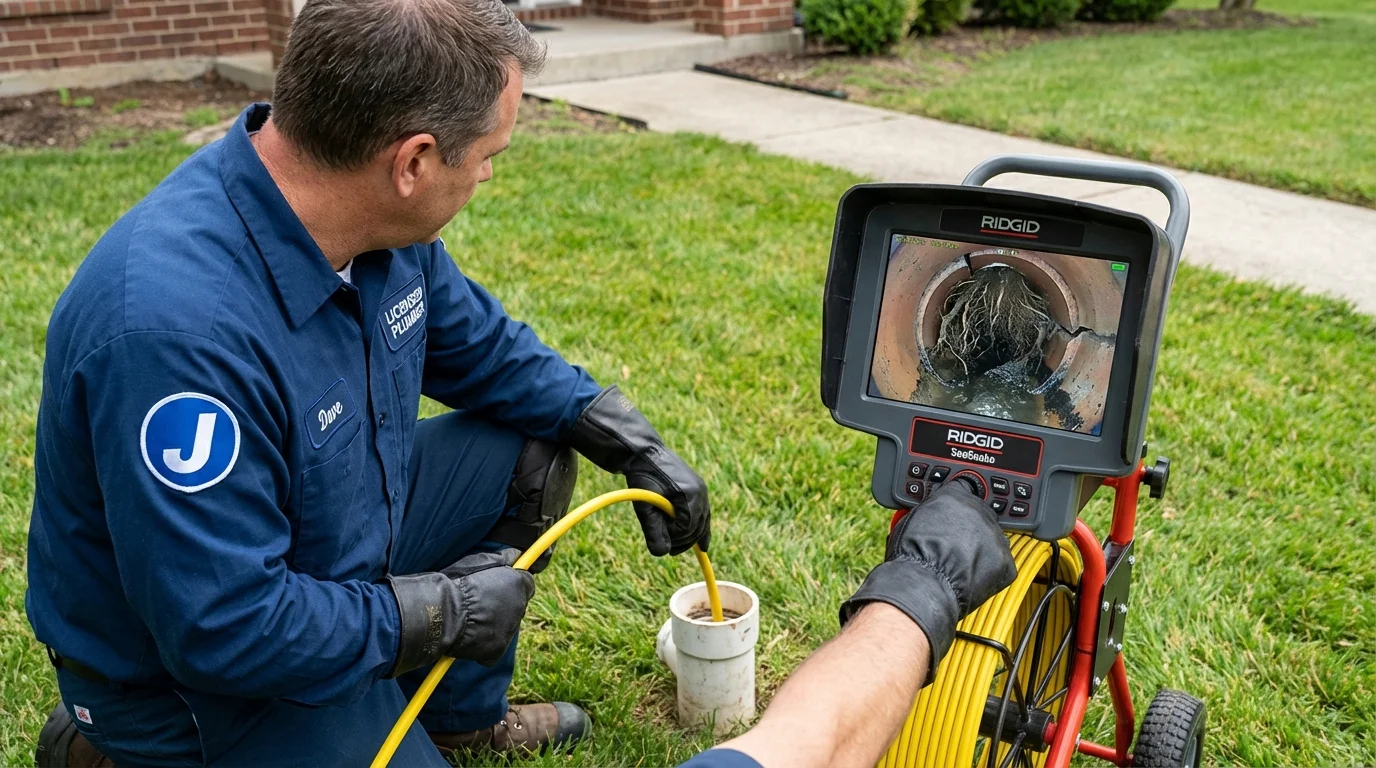 Sewer camera inspection being performed by Johns Plumbing LLC in Auberry